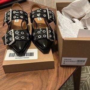 Steve Madden GRAYA BLACK PATENT size 8 BRAND NEW, never been worn
